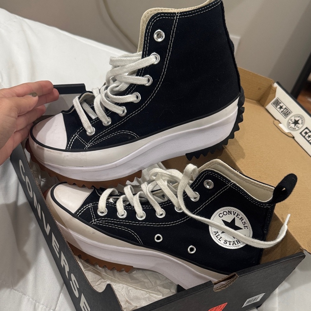 Converse Black and White Platform High-Tops